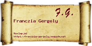 Franczia Gergely névjegykártya