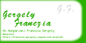 gergely franczia business card